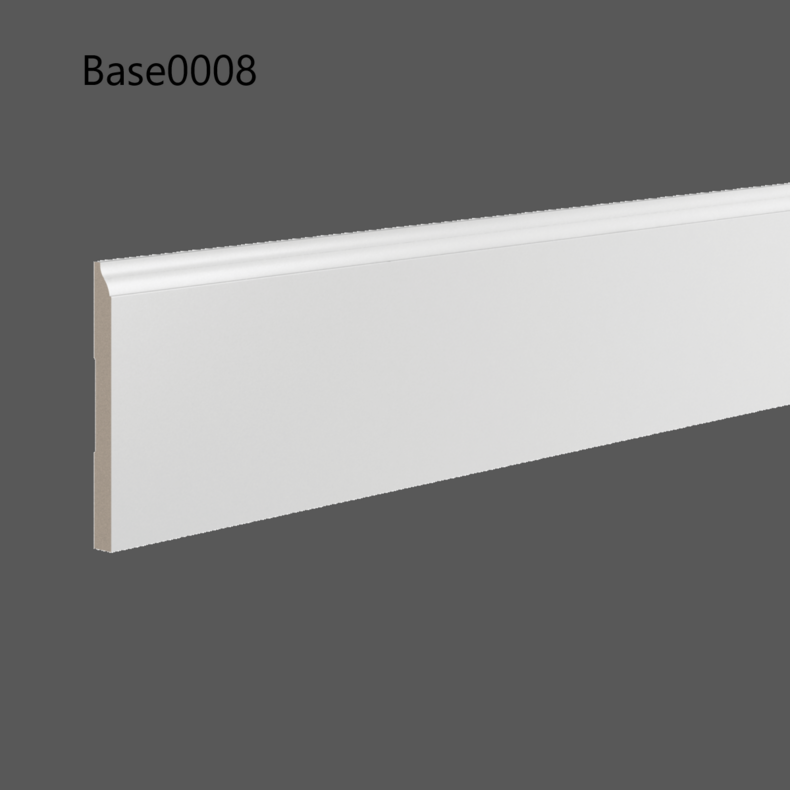 Base 0008 плинтус напольный высокий белый из ЛДФ Ultrawood / Ультравуд 12х134