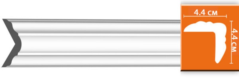 96206 FLEX Decomaster полиуретановый потолочный плинтус карниз  44х44
