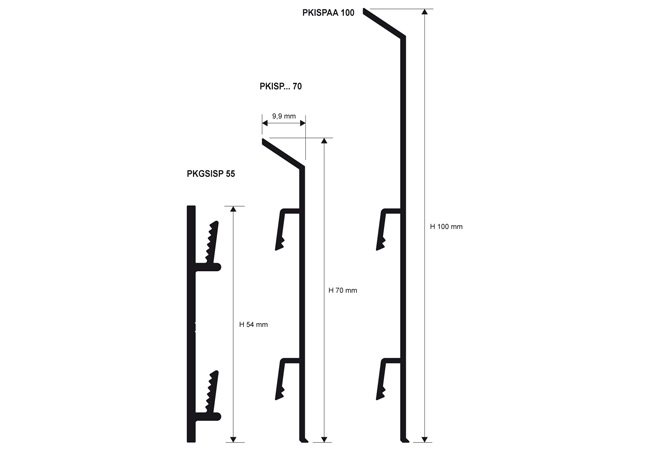 Плинтус алюминиевый для пола врезной proskirting ins progress profiles pkinsaa 60