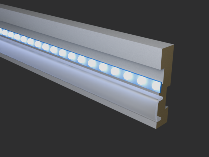 PN021 LED плинтус из мдф с подсветкой Evrowood 70x16 мм