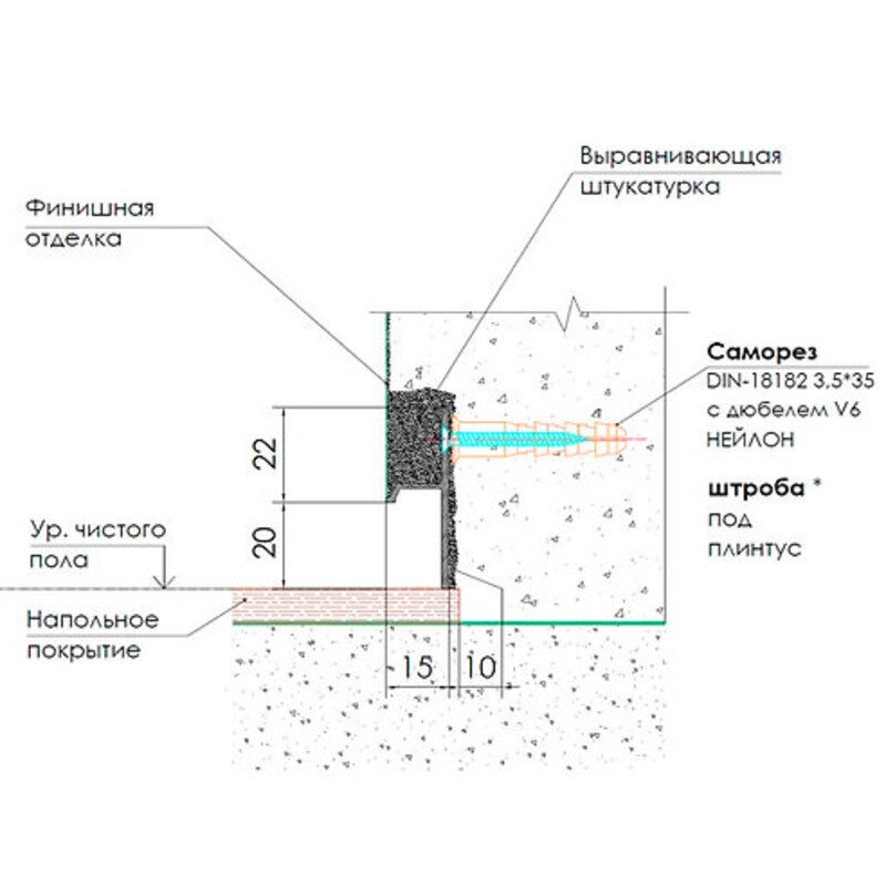 Профиль скрытого монтажа для пола