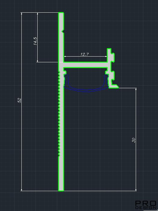 Теневой плинтус скрытого монтажа pro design грунт под покраску